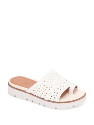 GENTLE SOULS KENNETH COLE Женские белые босоножки на платформе из рафии 1 Обувь 7