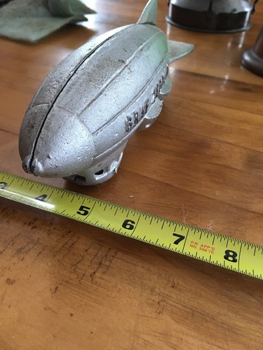 Vintage Cast Iron Graf Zepplin Toy Year Unknown If Reproduction Silver And Black