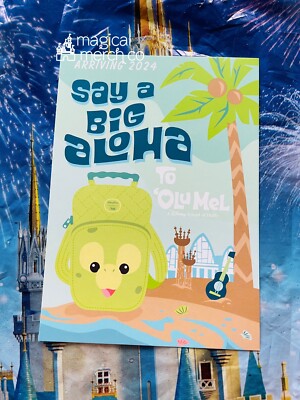 2023 Disney Destination D D23 Lug Postcard Olu Mel Duffy Friend Hawaii Aulani