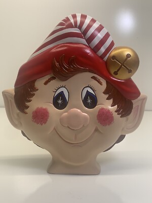 Ceramic Pixie Elf Hand made Painted Christmas Decoration 
