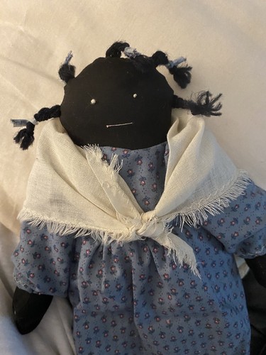 Granny&rsquo;s OLD RAG DOLL Decorative. Primitive Country String Braided Hair, Cotton.