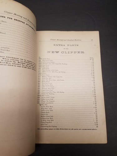1879 The Clipper Mowing & Reaping Machines Catalog - Farming Catalog Price List