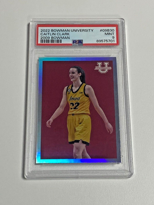 2022-2023 Bowman U Chrome Caitlin Clark 2009 Bowman 09b-30 Psa 9