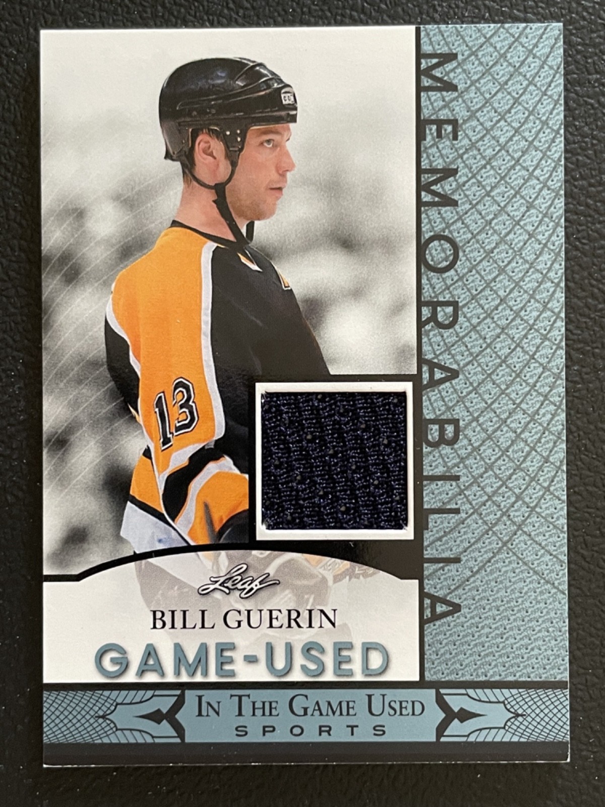 2024 Leaf In The Game Used Memorabilia Blue Bill Guerin Jersey