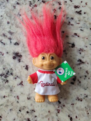 Vintage 1990 Russ MLB St Louis Cardinals Good Luck Troll Doll, New with Tags