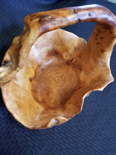 Vintage Knotty Burl Root Wood Basket