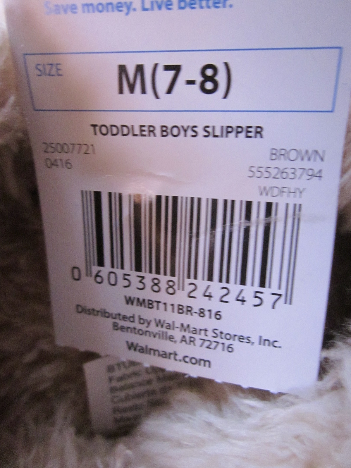 Toddler BOY slippers size M 7 – 8 brown bear New with tags