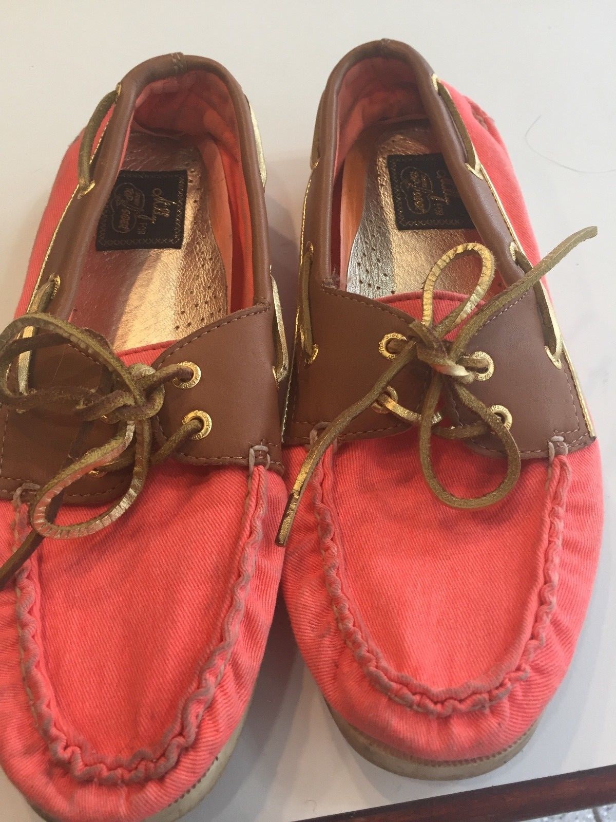 MILLY FOR Sperry Top-Sider Womens SZ 8.5 FABRIC Shoes NEON