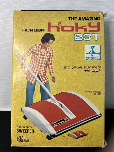 Vintage 1977 HOKY Hukuba 23T Floor Carpet Sweeper Non-Electric New In Box