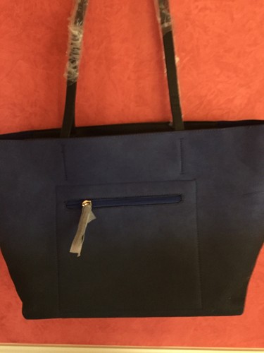 SR SQUARED BY SONDRA ROBERTS Metallic Wash Tote BLUE