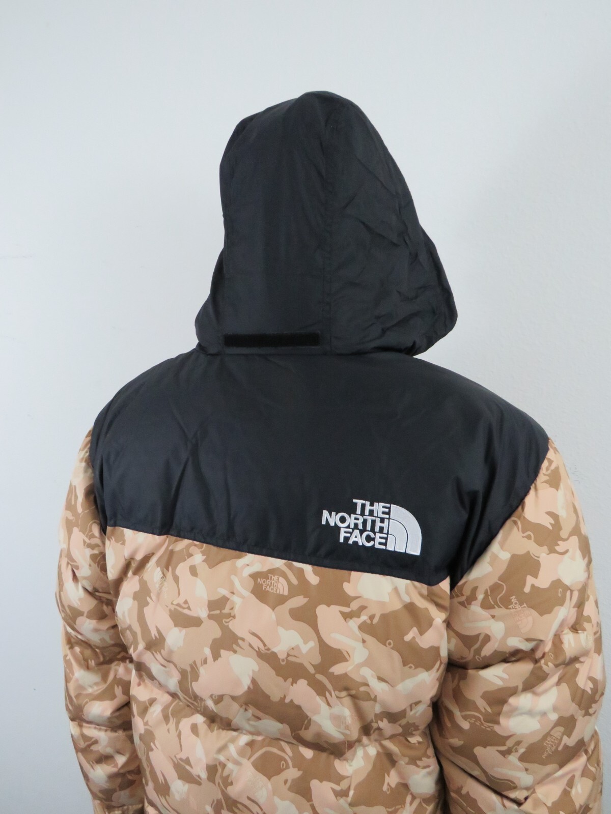 Pre-owned The North Face Mens  96 Retro Nuptse 700-down Insulated Jacket Year Of The Rabbit In Year Of The Rabbit Brown Print / Tnf Black / Tnf White Logo