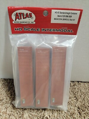 Atlas HO Trains Beacon BMOU #1 Set of 3 Pack 40' Standard Containers 20006539