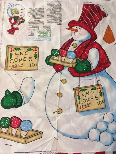 Lot 10 Vintage Daisy Kingdom SNOWMAN Door Panel Fabric Sno Cone Christmas