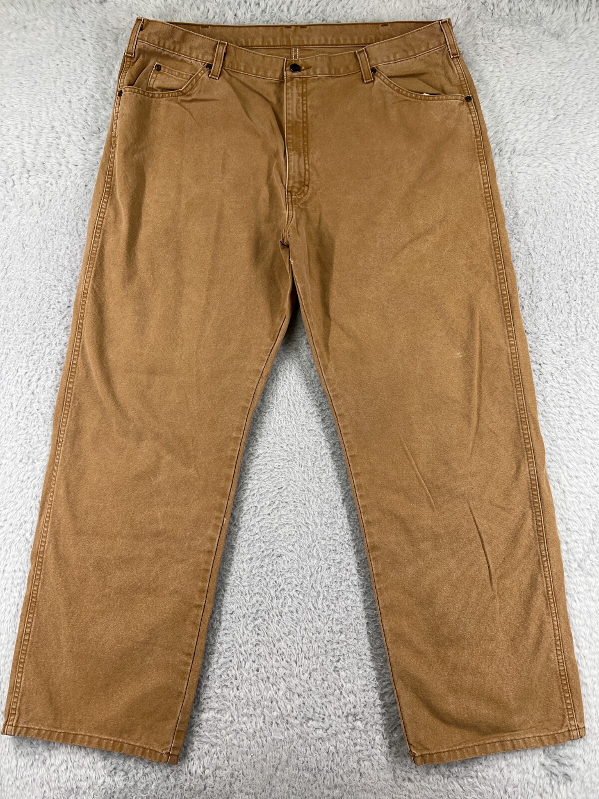 70s 古着 バギーパンツDuck Pattern Work Pants Vintage Dickies Carpenters Pants 36x30 Duck Brown Dungaree