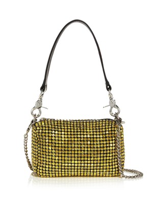 Женская желтая сумка BRUCEGLEN с цепочкой через плечо длиной 20 дюймов, украшенная желтыми вставками, на одно плечо