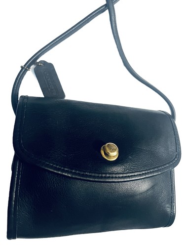 USA VINTAGE COACH CHRISTIE CROSSBODY SHOULDER BLACK LEATHER