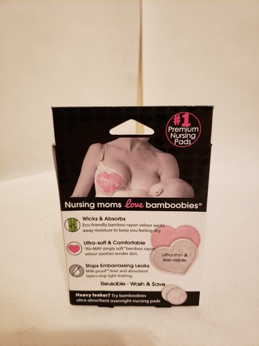 amboobies Washable Nursing Pads with Leak-Proof Backing for Breastfeed 4 Pads
