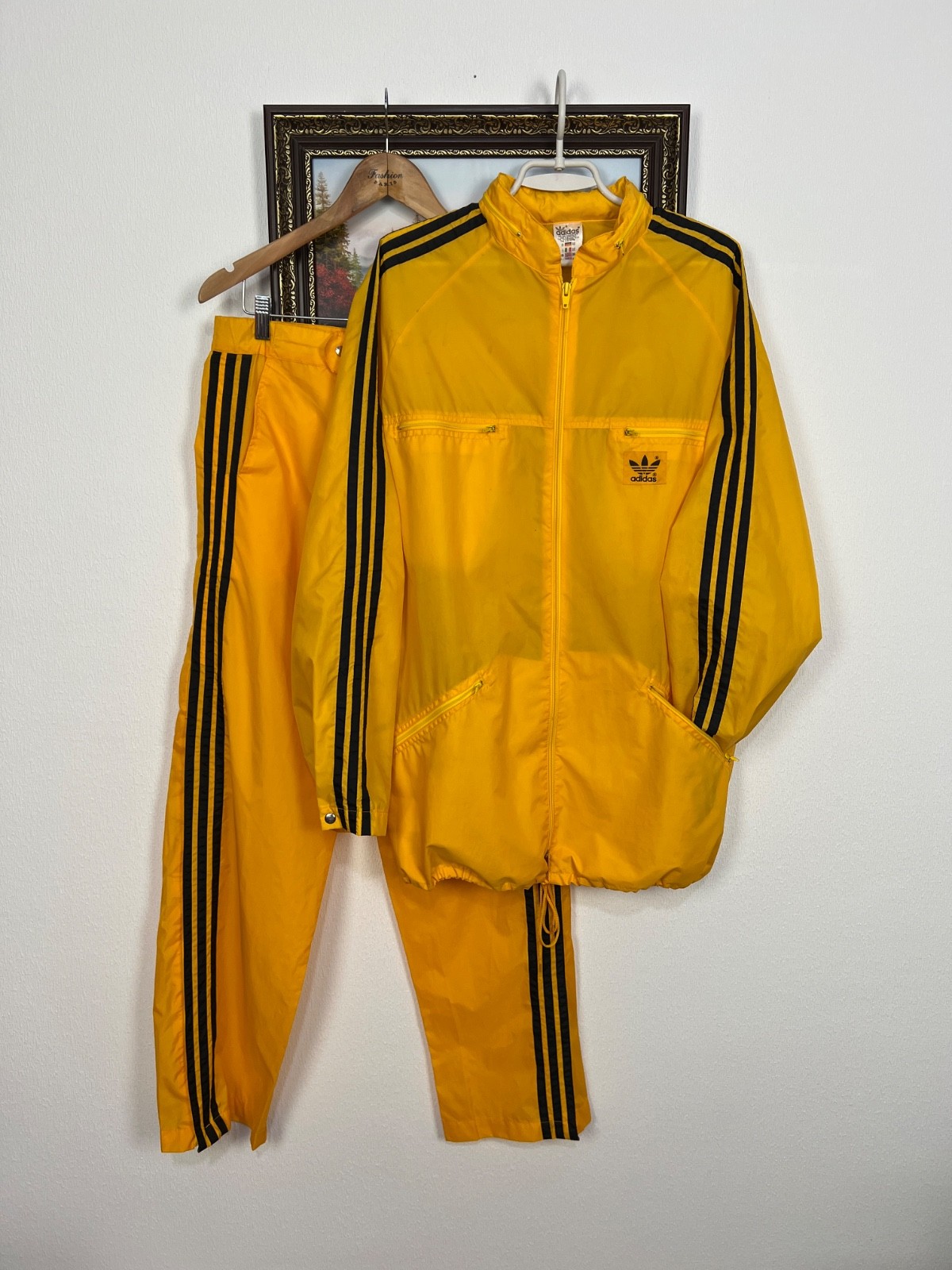 トップス adidas atptrackjacket yellow vintage 80s Vintage 80's Adidas Jacket Track Top Rare Yellow Olympic