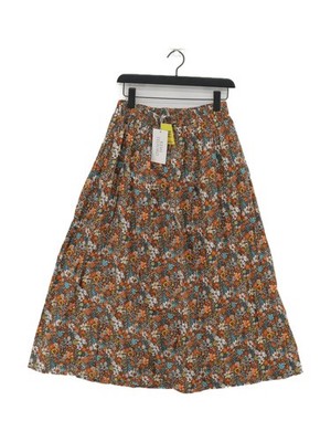 Kemi Telford Women's Maxi Skirt L Brown Floral 100% Cotton Long Maxi