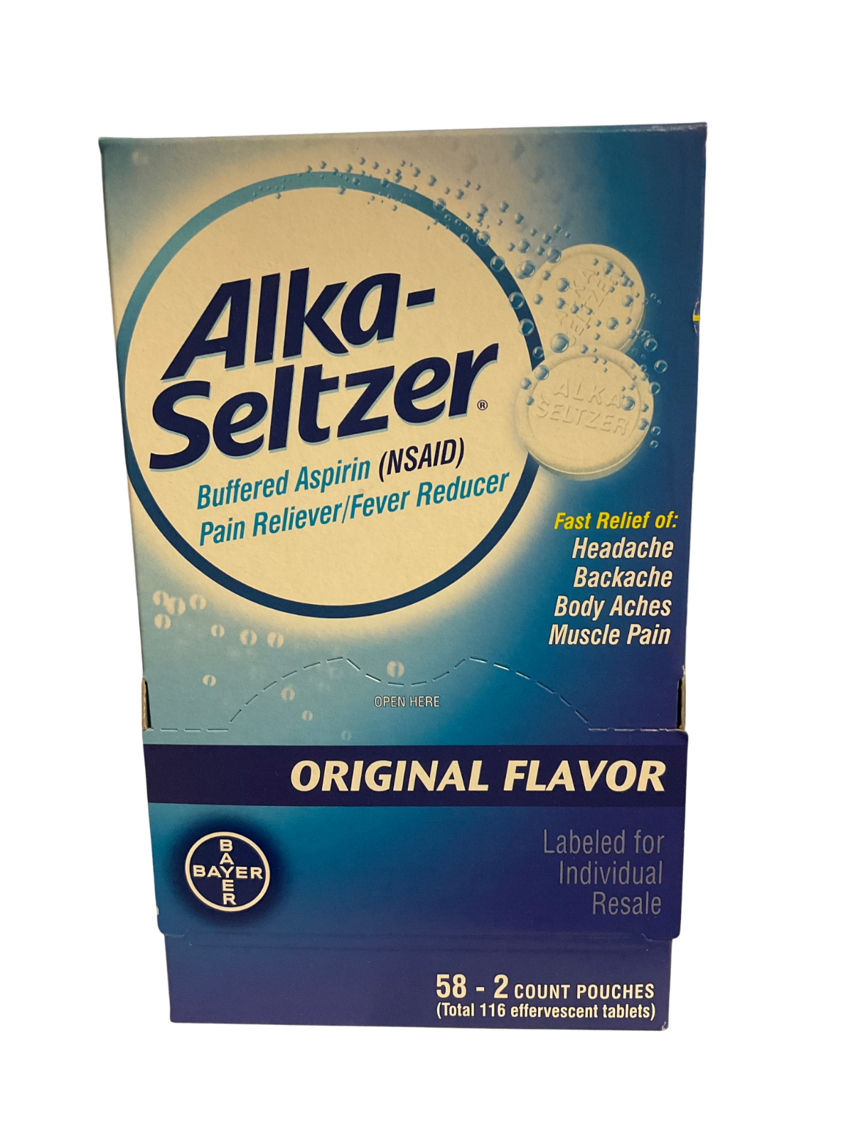 Alka-Seltzer Effervescent Tablets Original (Total 116 Tablets) Exp 10/2025