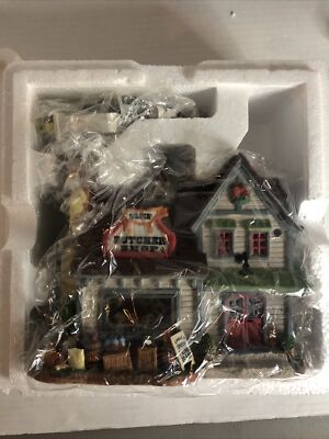 Lemax Enchanted Forest Arpin Butcher Shop Lighted Christmas Village House READ