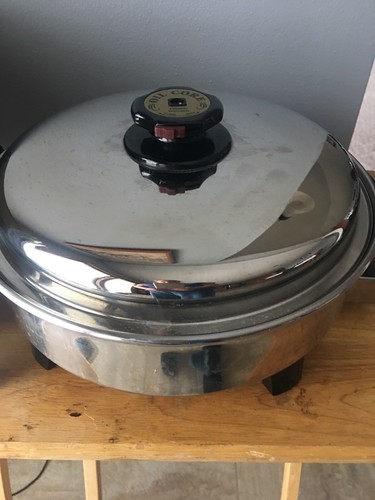 3.5qt T304 120V 1300 Watt 3-ply Stainless Steel Oil Core Skillet Low-Dome Cover