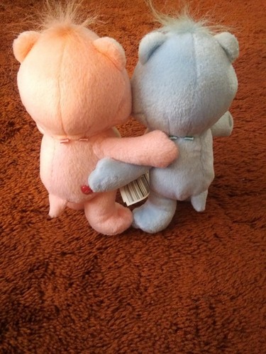 Care Bears GRUMPY BEAR & CHEER BEAR CUDDLE PAIRS HUGGING 7