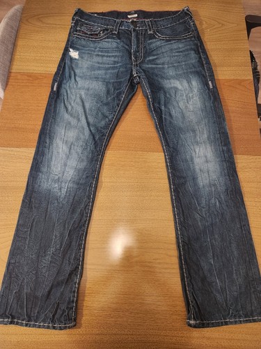 True Religion Ricky Super T Blue Denim Jean's W36 L32 Made