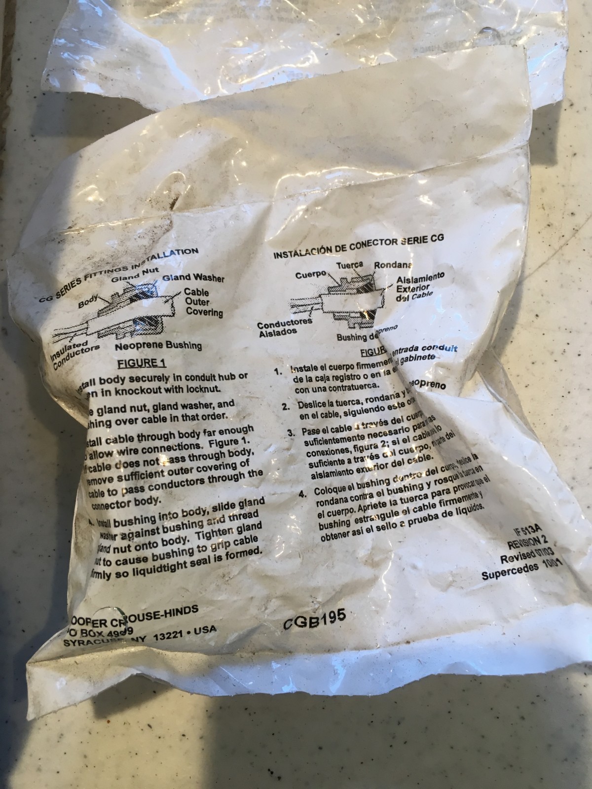 (16) NIP Cooper Crouse-Hinds CGB195 fittings