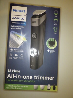 Philips Norelco Multigroom Series 5000 18 Piece, Beard Face, Hair, Body NEW!