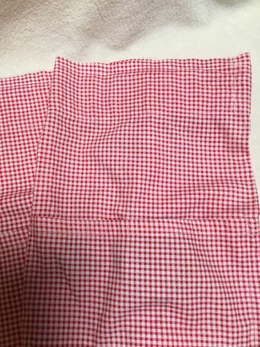 Vintage Half Apron Red and White Gingham 4 Pockets Handmade