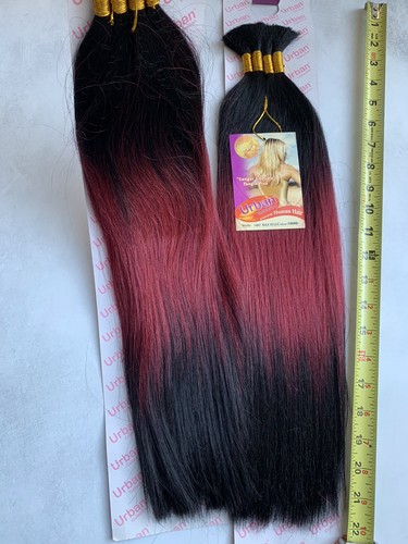 Human Hair (Blended) for Braiding, 2-Pack Bundle Deal 19" Long, Unique Colors!