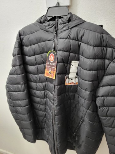Hooded Winter Jacket. Black  Size 4x  Heated  Jacket. Power Pack Not Included