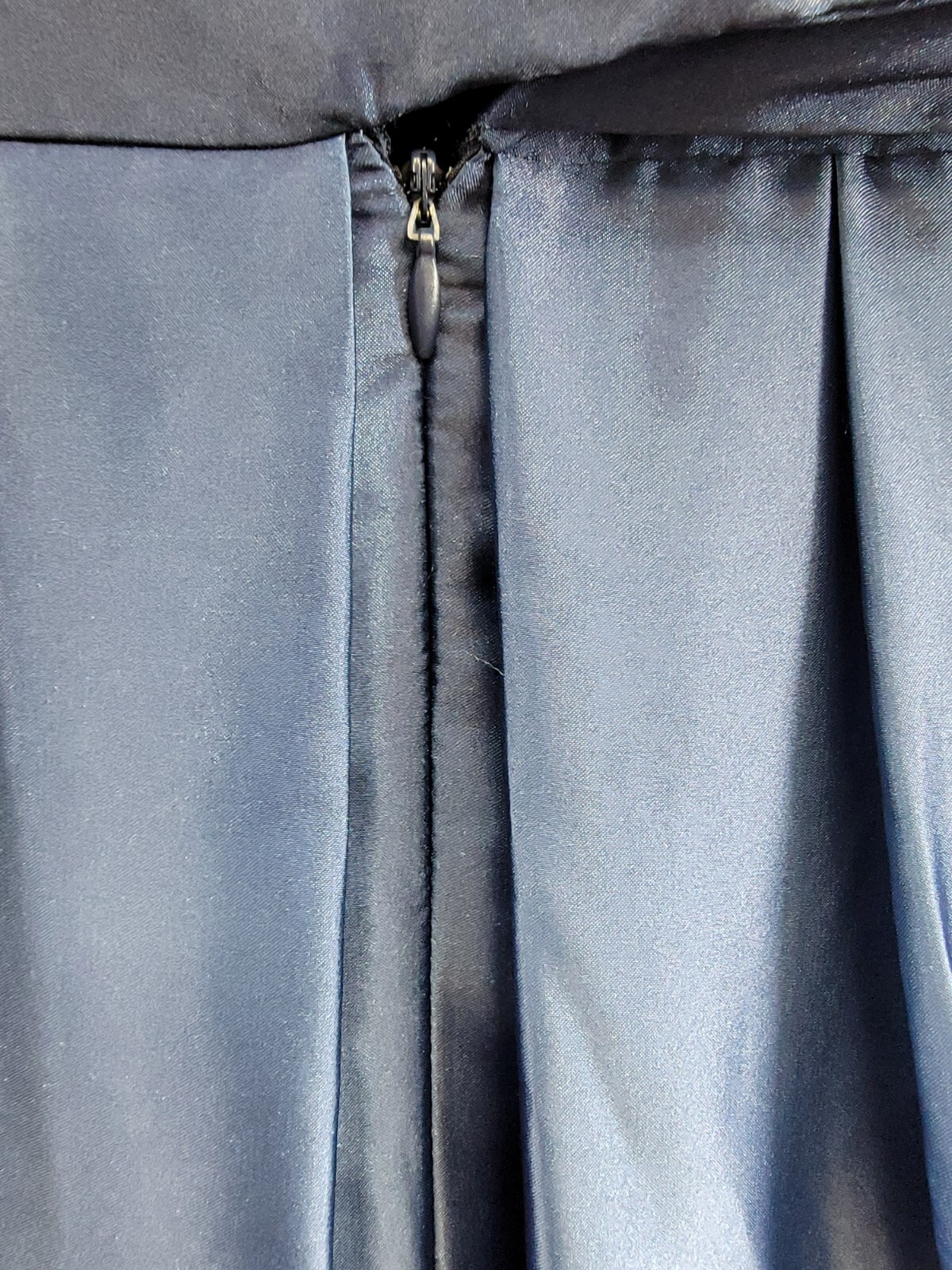 SLNY Fashions Ombré Satin Bow Sash Gown Women's 16 Navy/Wedgewood Zip Closure - Picture 12 of 16