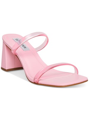 

STEVE MADDEN Женские сандалии без шнуровки Lilah с квадратным носком на блочном каблуке с розовыми ремешками, Розовый, LILA05S1