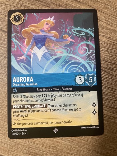 【希少 エラーカード】Lorcana ロルカナ AURORA Foiled Lorcana Aurora - Dreaming Guardian - 139/204 - Super Rare