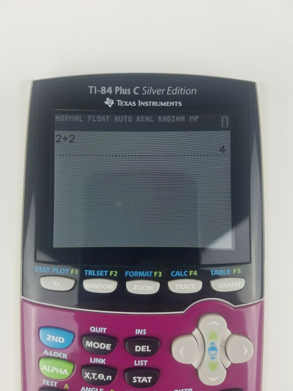 Raspberry Color TI 84 Plus C Silver Edition Graphing Calculator