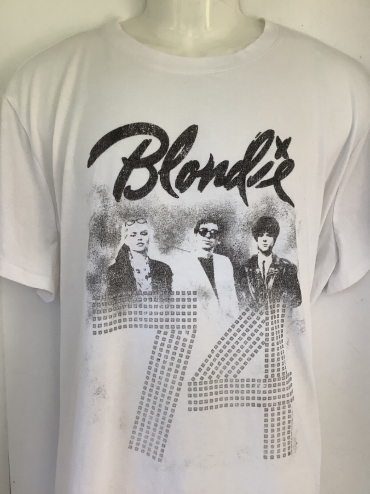 BLONDIE Tシャツ / punk /ヴィンテージ古着 Blondie 74 Punk Rock Short Sleeve Women's White T-shirt sz