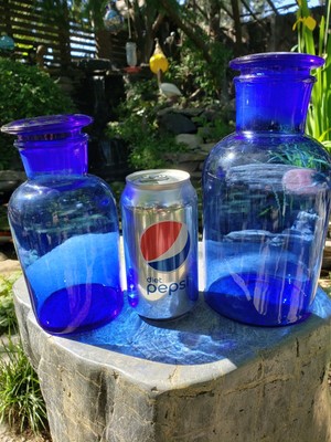 Bottles Jars Blue Glass Apothecary Jar