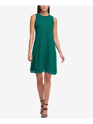 

DKNY Женское зеленое коктейльное платье без рукавов длиной выше колена + расклешенное платье, Зеленый