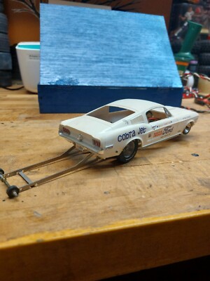 Mustang Cobra Drag Slot Car And Flex Car Lot Of 2 With Control