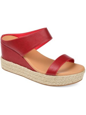 

JOURNEE COLLECTION Женские красные слипоны Alissa на танкетке, 1 дюйм, 8,5 м, Красный, ALISSA-SLIDE