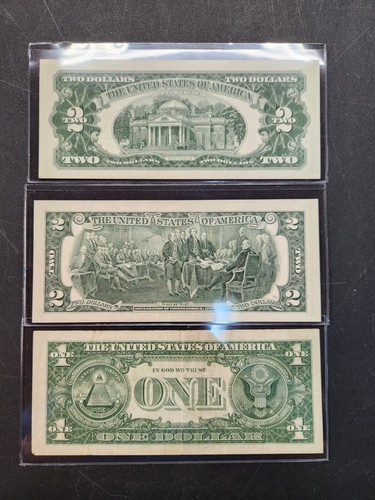 U.S. Bills starter lot $2.00 red seal, silver certificate, uncirculated $2.00