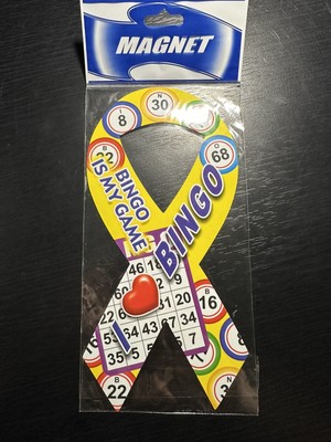 8'' x 4'' I Love Bingo Magnet Car Decal, Refrigerator Magnet - New!
