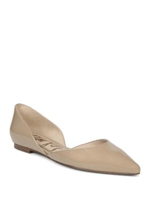 

SAM EDELMAN Женские Обнаженные Бежевые Слипоны Dorsay Rodney Toe Кожаные Туфли без каблуков, Бежевый, F2385L6