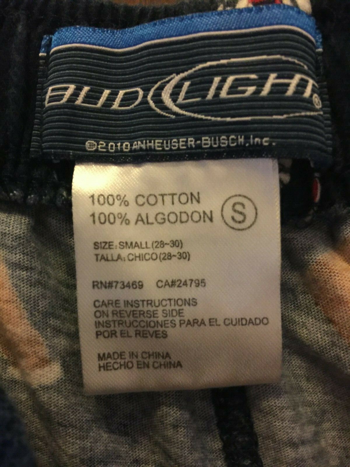 Mens Bud Light Pajama Pants Blue Bud Light size S Small Cotton