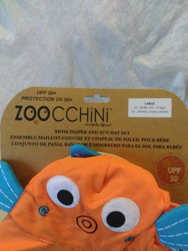 Zoocchini Swim Diaper And Sun Hat Set 12-24 Months NWT Large