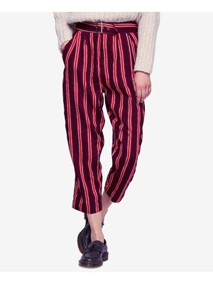 

Женские укороченные брюки в бордовую полоску FREE PEOPLE, Burgundy, OB891163