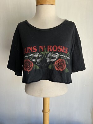 GUNS N' ROSES (2017) Official Women's Pull & Bear Midriff Crop Top T-Shirt Large