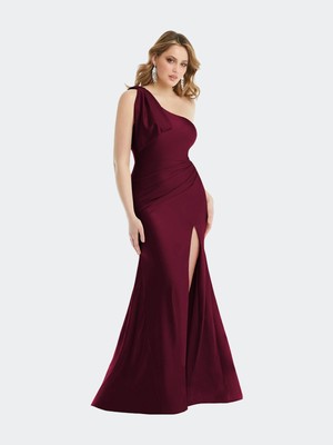 Женское короткое платье CYNTHIA & SAHAR с бантом на бордовой подкладке без рукавов S